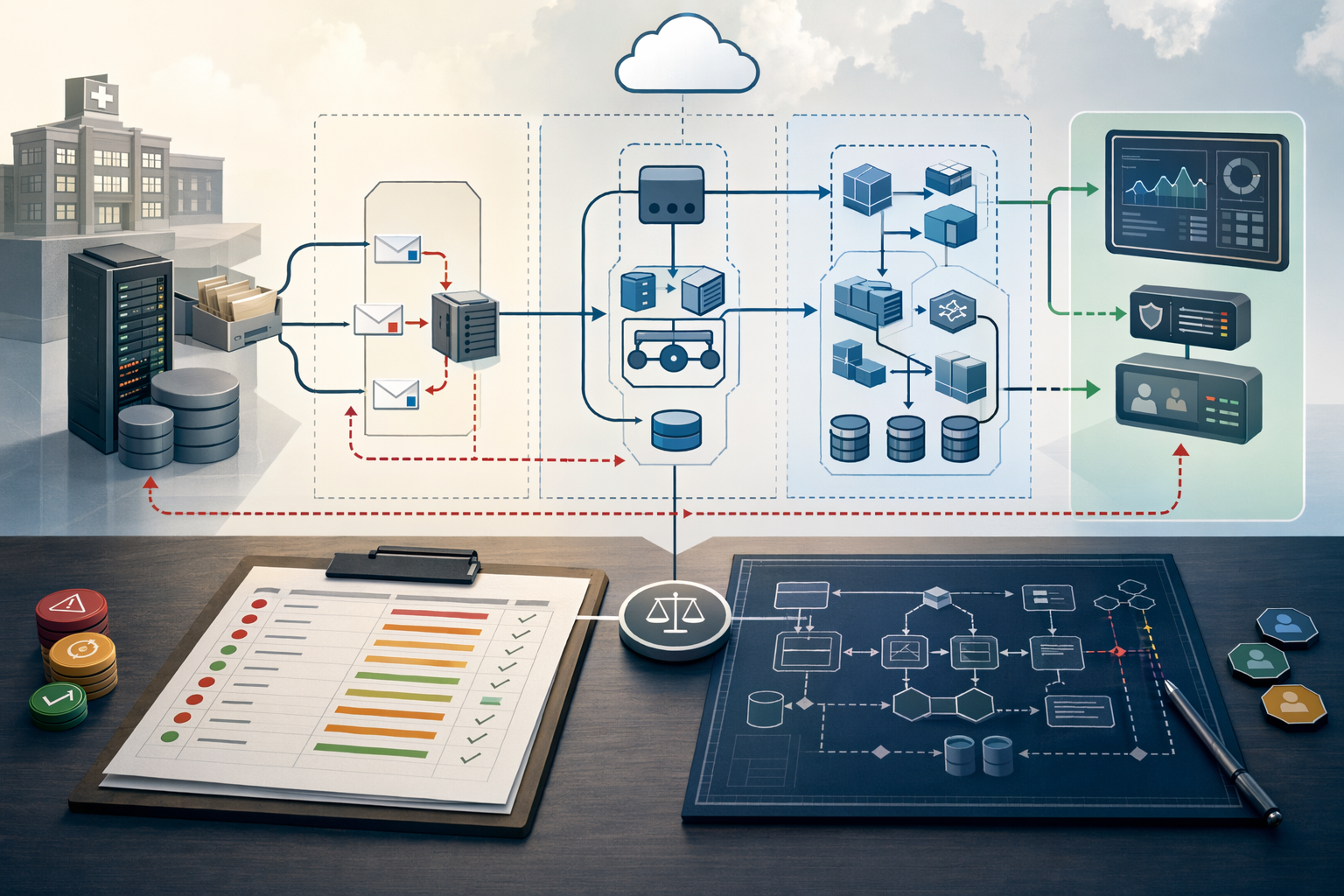 Risk register vs architecture diagram: why modernization teams need both